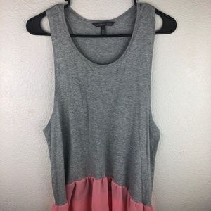 Victoria's Secret Gray and Pink Ruffle Tank